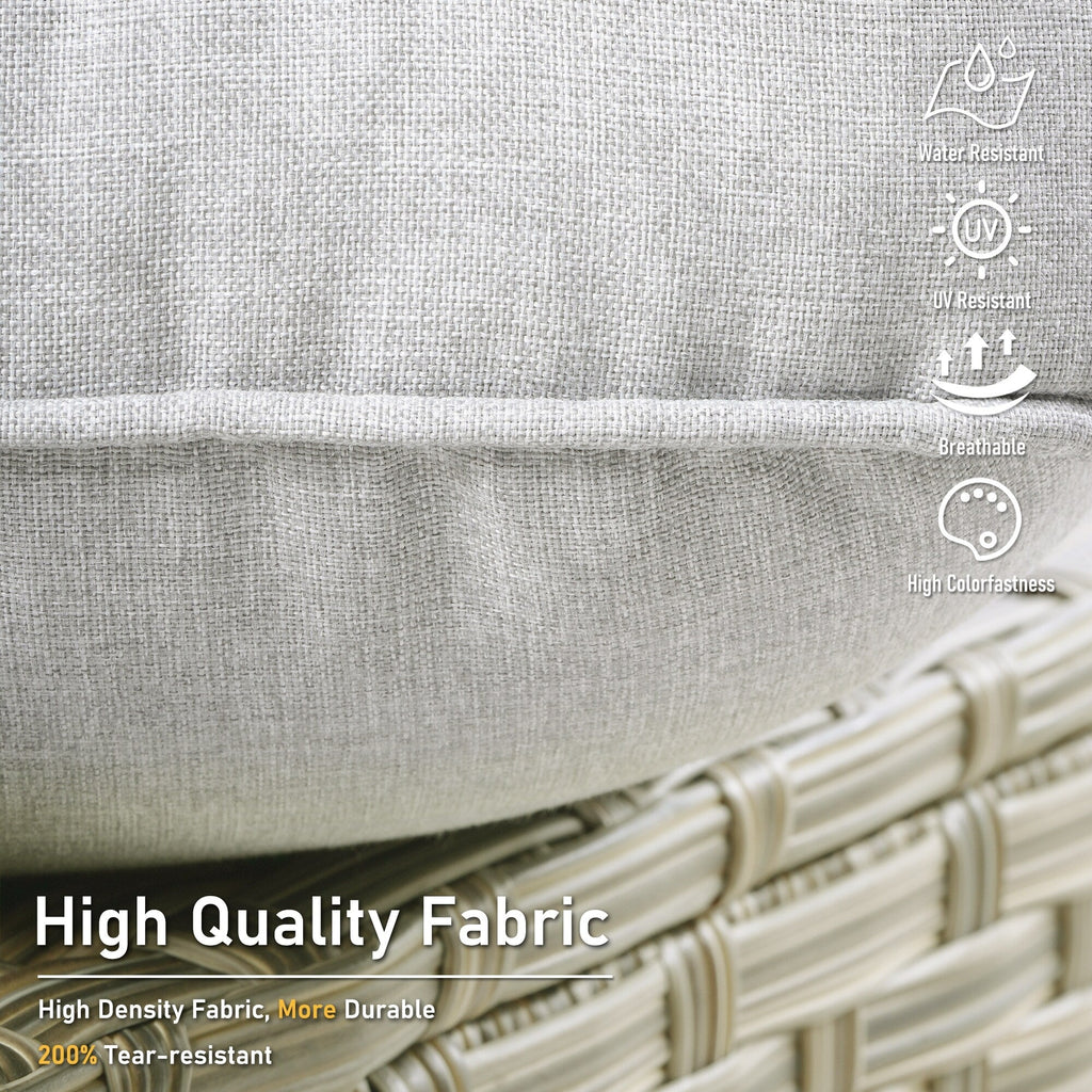 HOOOWOOO Ensemble de 2 chaises de patio extérieures en osier et rotin à dossier haut