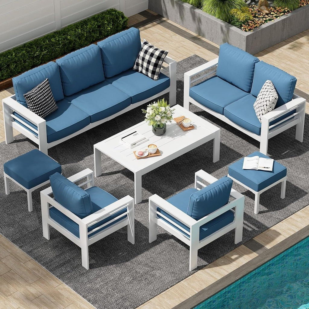 AECOJOY Ensemble de 7 Meubles de Jardin en Aluminium pour Extérieur